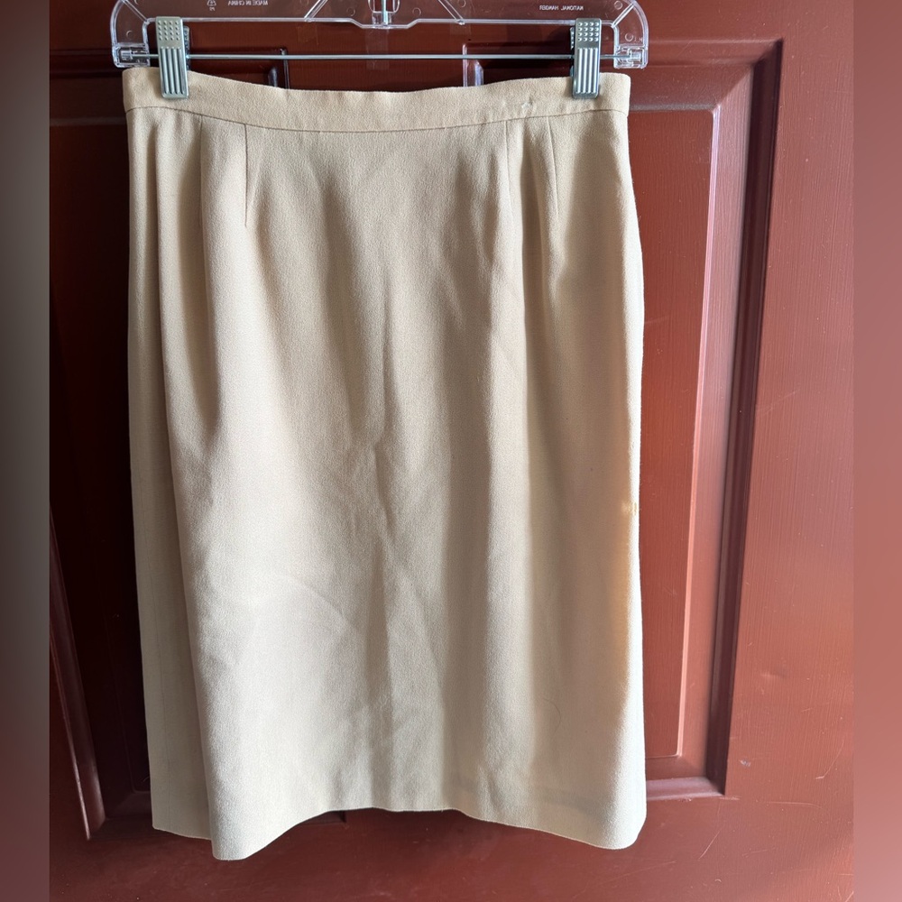 Liz Claiborne crème Tan Pleated new wool Pencil Skirt for Work size 8